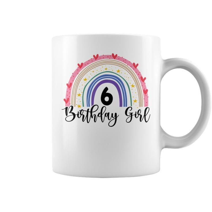 6 Years Old 6Th Birthday Rainbow Birthday Gifts For Girls  Coffee Mug