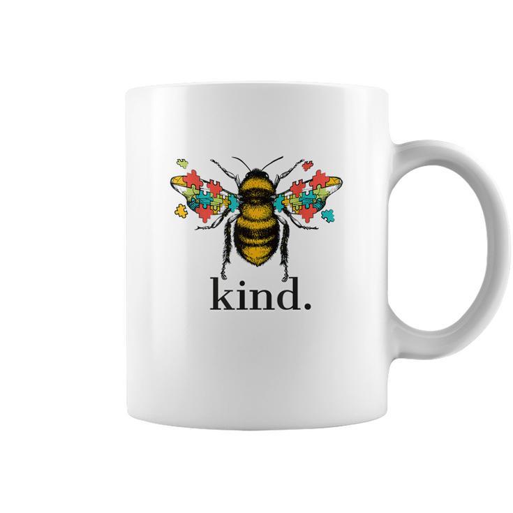 Autism Awareness Bee Kind Puzzle Pieces Tshirt Coffee Mug