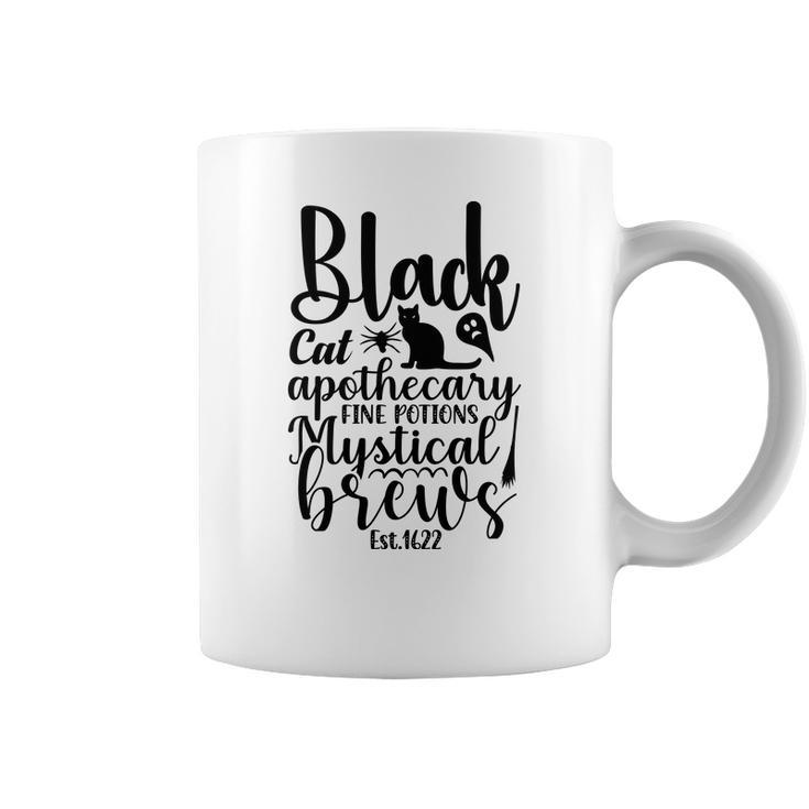 Black Cat Apothecary Fine Potions Mystical Brews Halloween Coffee Mug