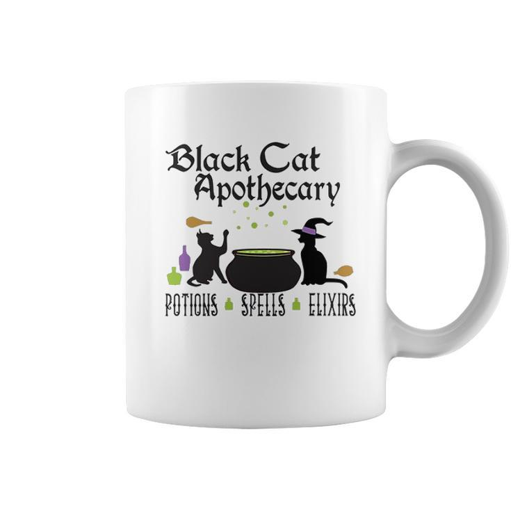 Black Cat Apothecary Halloween Gift Potions Spells Elixers Coffee Mug