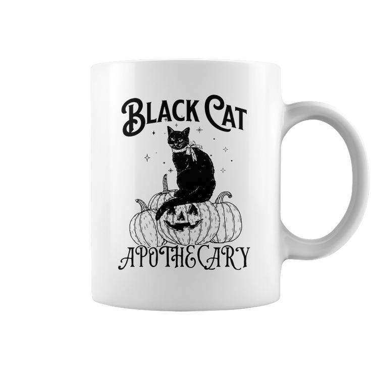Black Cat Apothecary Pumpkin Halloween Coffee Mug