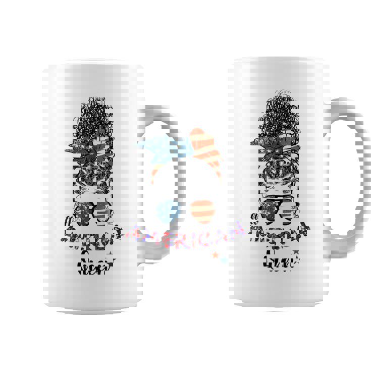 Black Women Girls Queen Afro African American Flag July 4Th  Coffee Mug