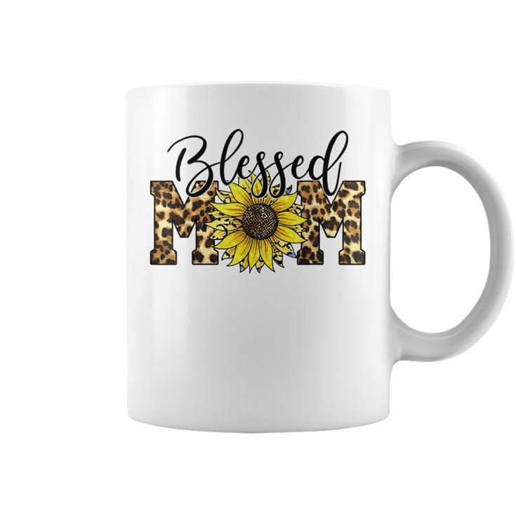 Blessed Mom Leopard  Blessed Mom Sunflower  V2 Coffee Mug