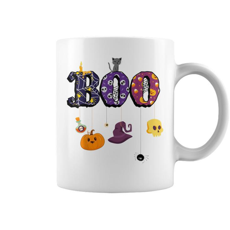 Boo Halloween Costume Spiders Ghosts Pumkin & Witch Hat  V2 Coffee Mug