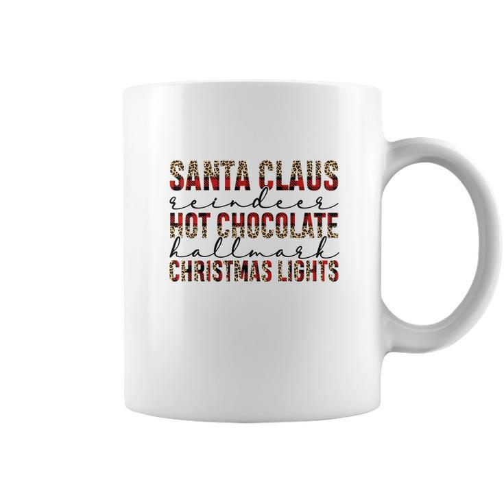 Christmas Buffalo Plaid Santa Claus Hot Cocoa Holiday Christmas Lights Coffee Mug