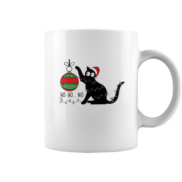 Christmas Funny Black Cat Ho Ho Ho Cat Lovers Gifts Coffee Mug