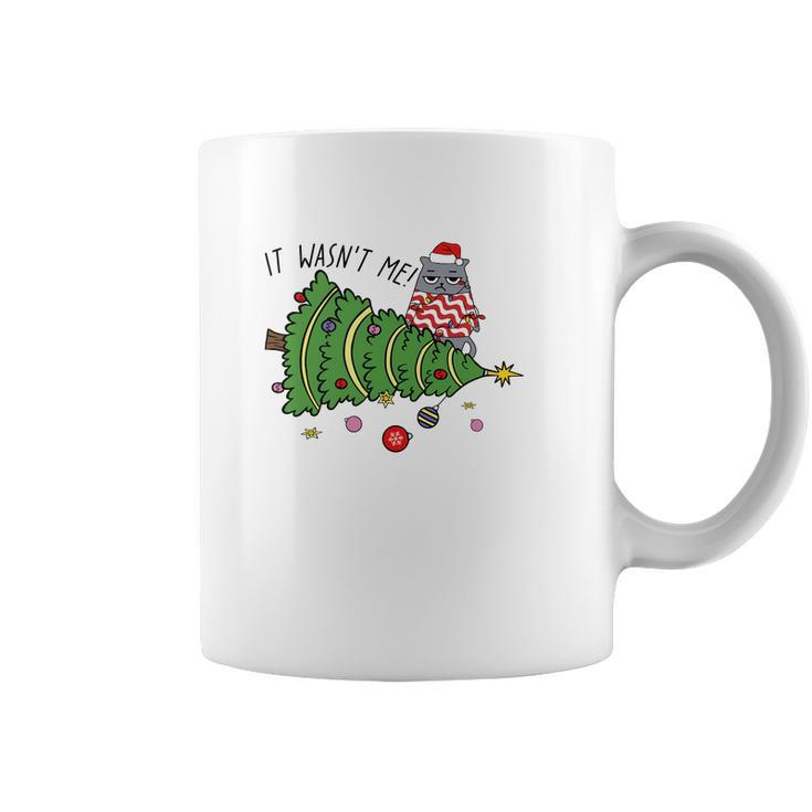Christmas Funny Cat It Was Not Me Gift For Cat Lovers Coffee Mug
