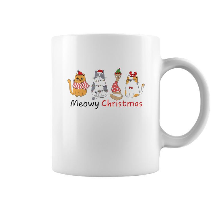 Christmas Funny Cat Meowy Christmas Gift For Cat Lovers Coffee Mug