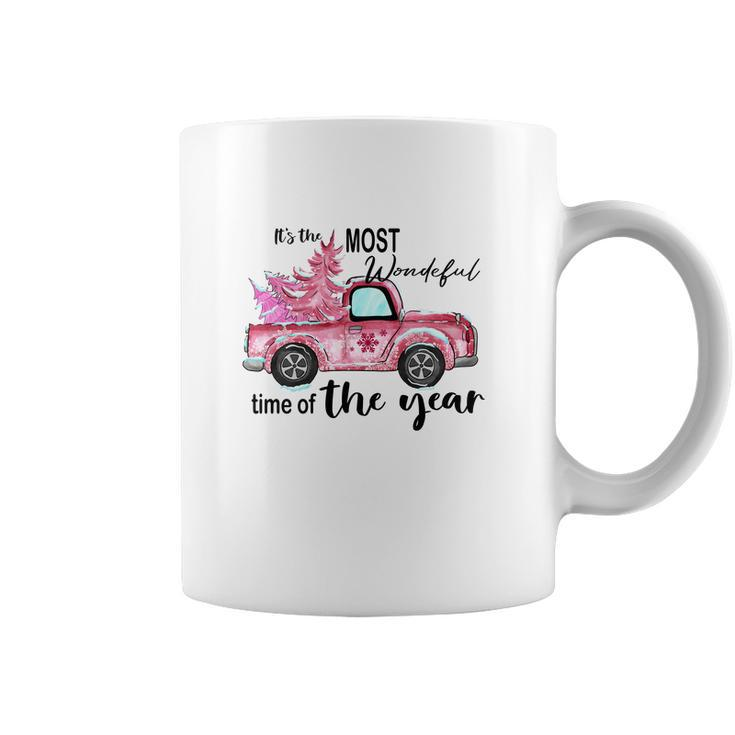 Christmas It Is The Most Wonderful Time Of The Year Holiday Vintage Christmas Truck Coffee Mug