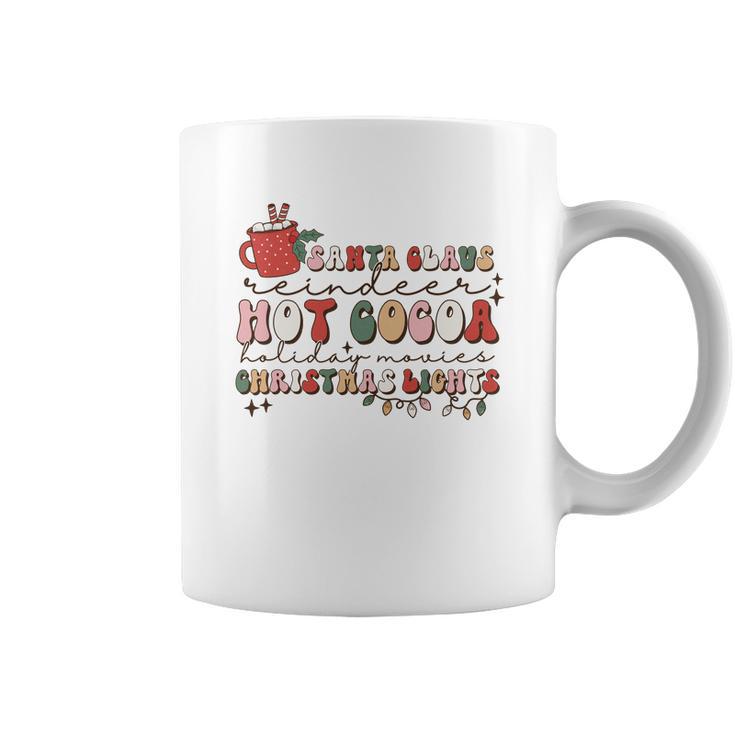 Christmas Vintage Santa Claus Hot Cocoa Holiday Christmas Lights Coffee Mug