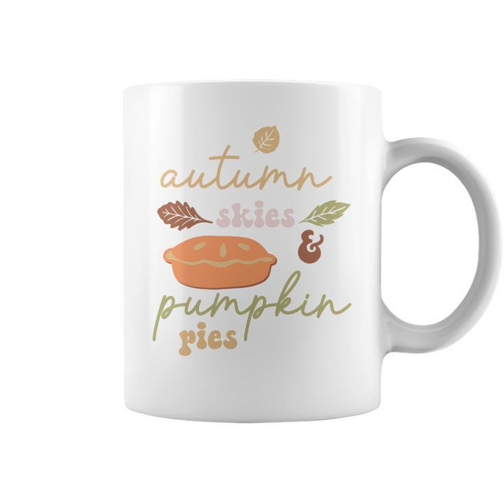 Cute Autumn Skies Pumpkin Pies Fall Season Coffee Mug