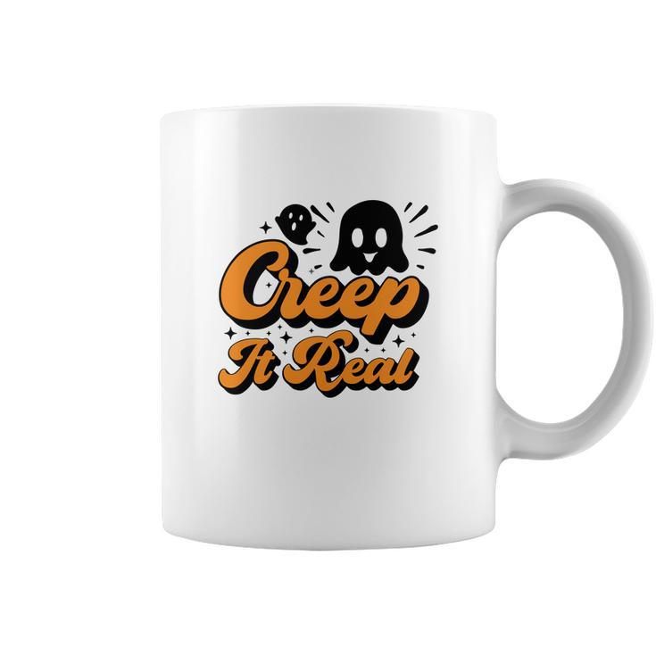 Cute Boo Creep It Real Funny Halloween Coffee Mug