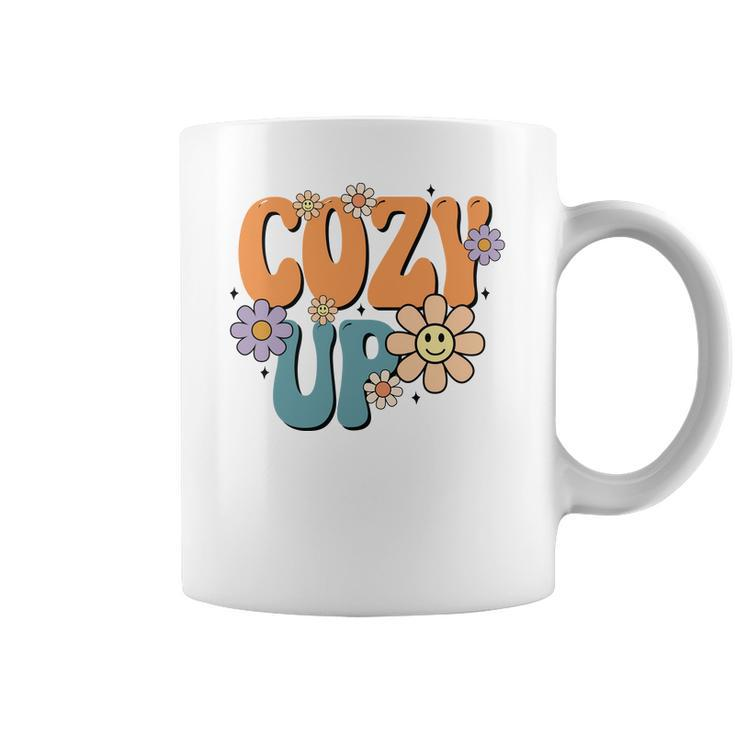 Cute Cozy Up Flowers Fall Coffee Mug