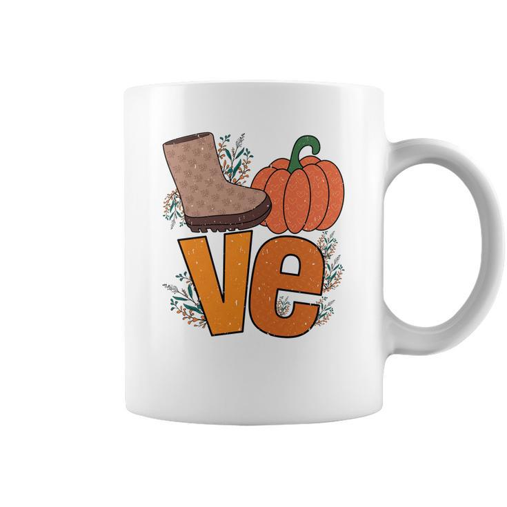 Cute Love Pumpkin Fall Season Shoes Coffee Mug