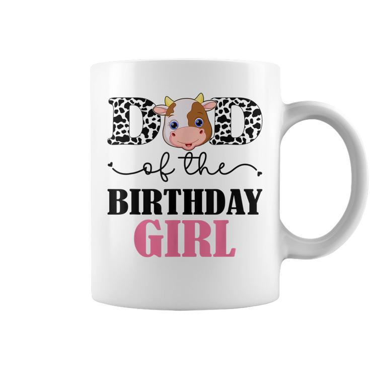 Dad Of The Birthday For Girl Cow Farm Birthday Cow Daddy 1St  Coffee Mug