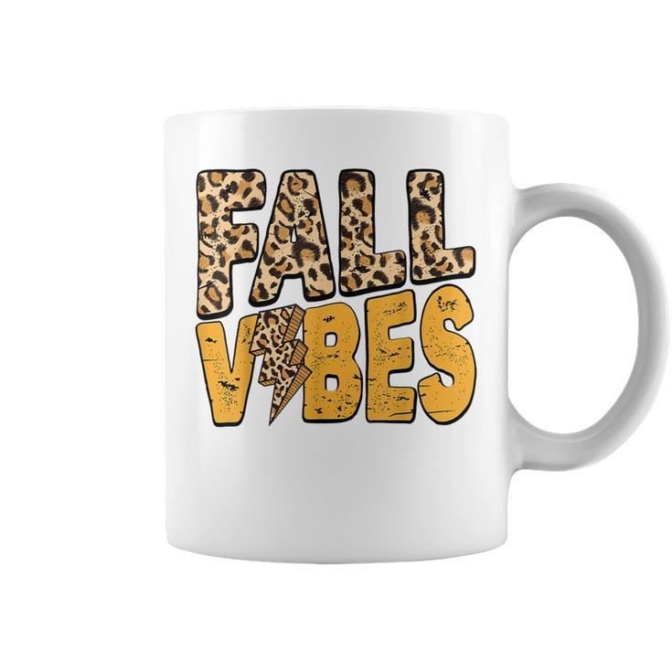 Distressed Fall Vibes Leopard Lightning Bolts In Fall Colors  Coffee Mug