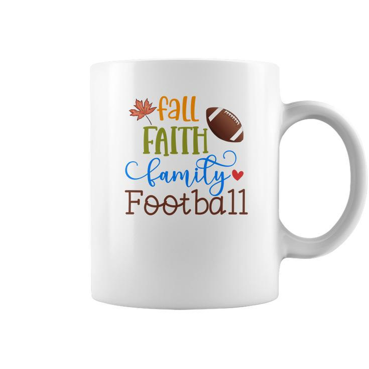 Fall Faith Family Football Thanksgiving Coffee Mug