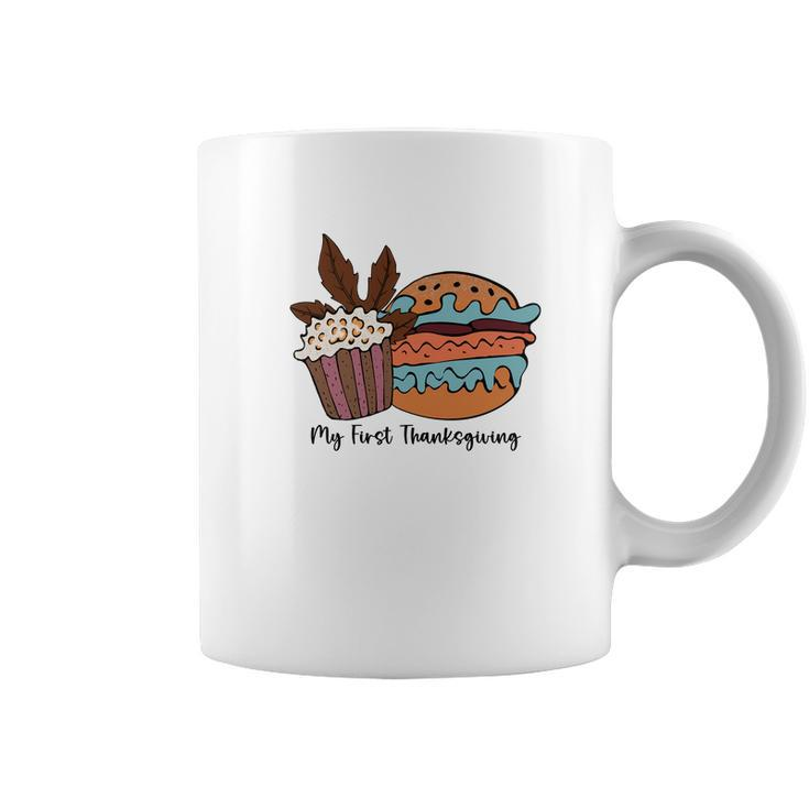 Fall My First Thanksgiving Cupcake Hamburger Coffee Mug