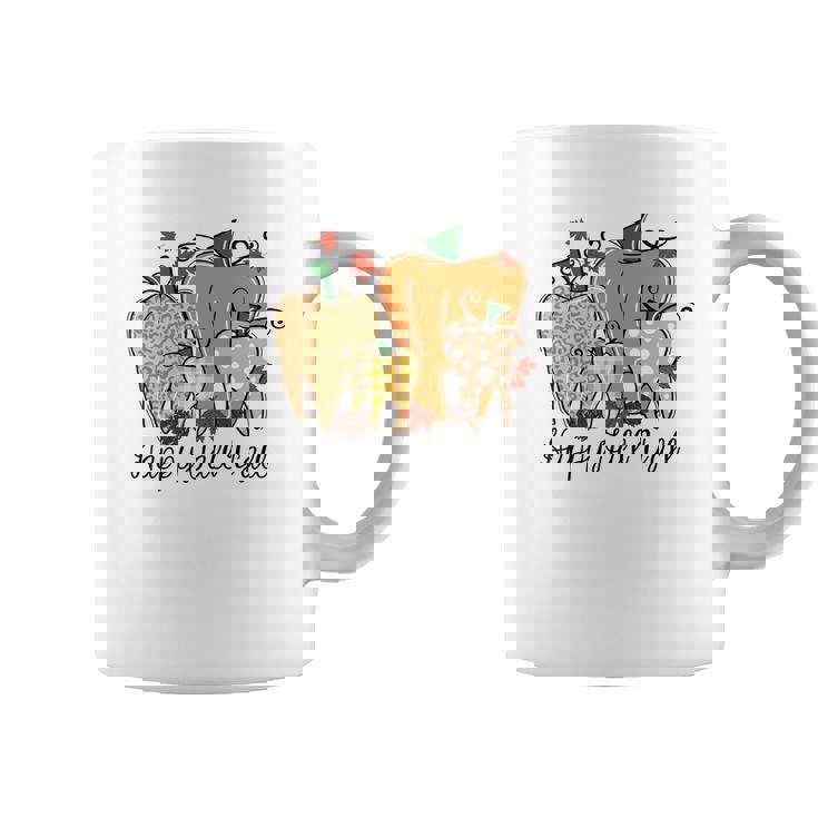 Fall Thanksgiving Happy Fall Yall Pumpkin Teeth Coffee Mug - THEGIFTIO