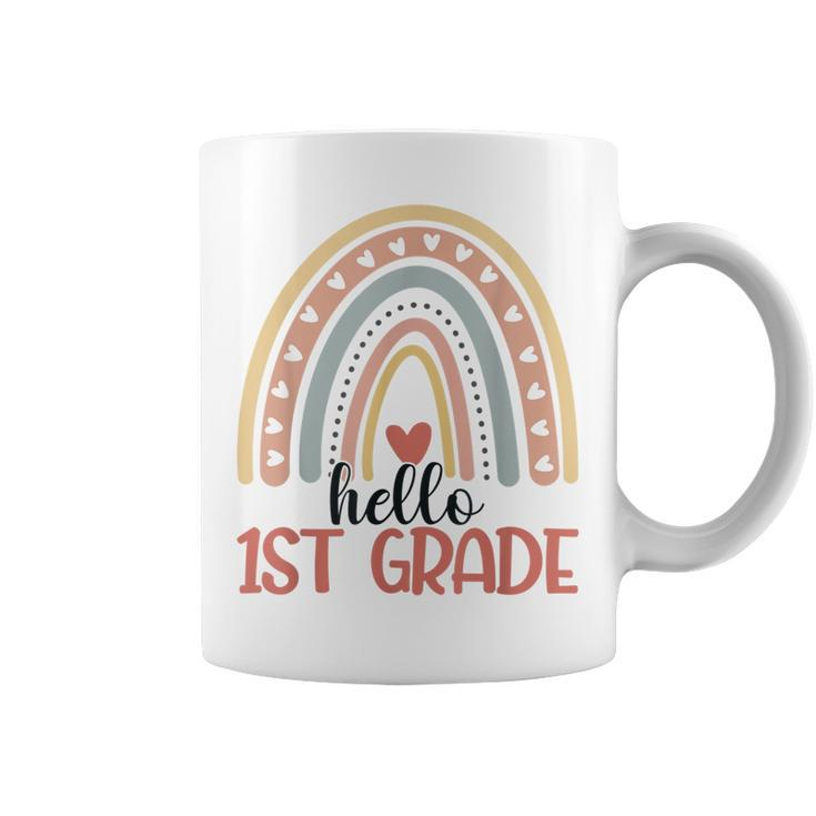 First Grade Rainbow Teacher Hello 1St Grade Boys Girls  Coffee Mug