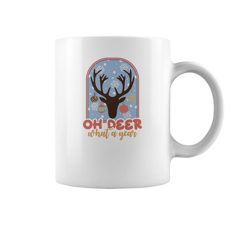 Funny Christmas Oh Deer What A Year Coffee Mug