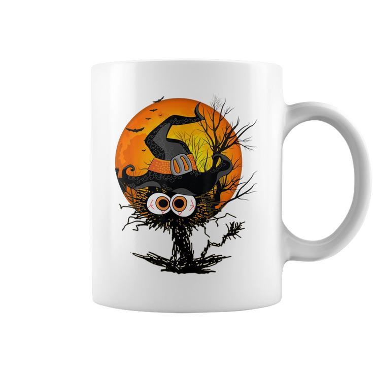 Funny Halloween Black Cat Costume Witch Hat & Moon Men Women  Coffee Mug