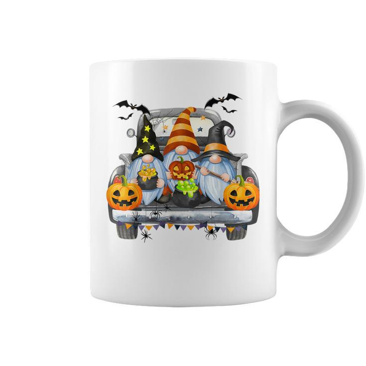 Funny Women Halloween Truck Gnomes Pumpkin Kids Thanksgiving  V2 Coffee Mug