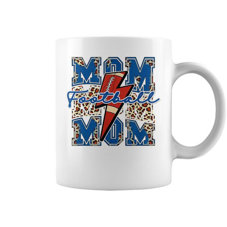 Game Day Football Mom Leopard Cheetah Print Mama Lightning  Coffee Mug
