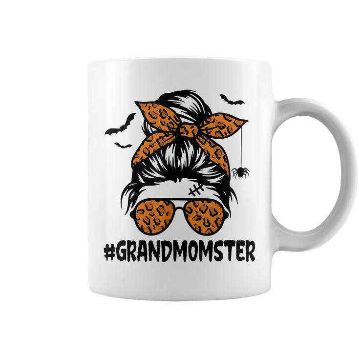 Grandmomster Shirt Women Halloween Nana Grandma Messy Bun Coffee Mug