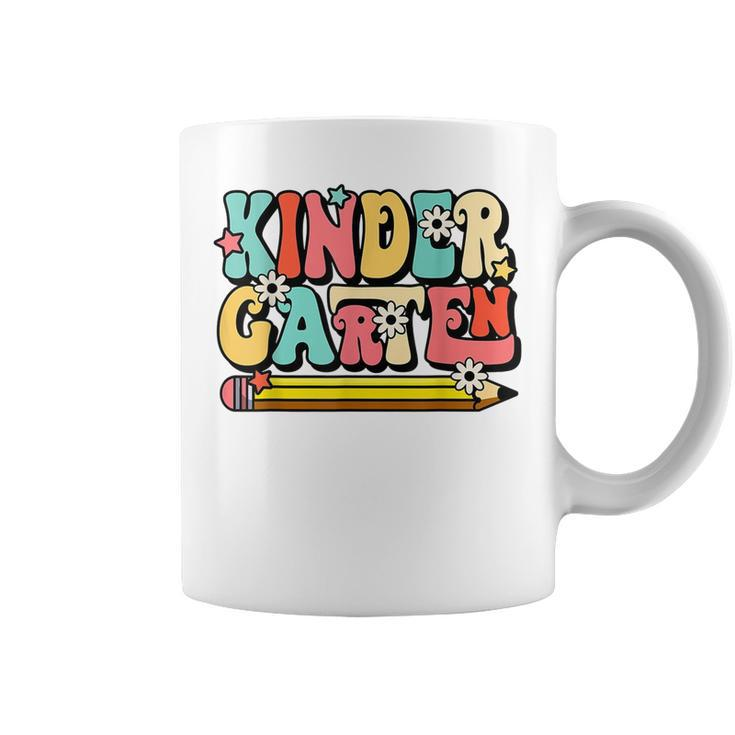 Groovy Hello Kindergarten Vibes Retro Teacher Back To School  Coffee Mug