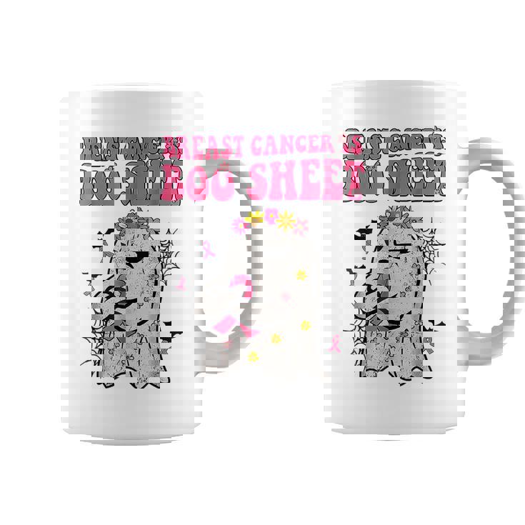 Groovy Pink Ribbon Mom Breast Cancer Is Boo Sheet Halloween V2 Coffee Mug