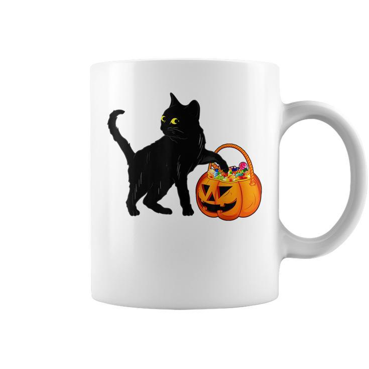 Halloween Black Cat Jack O Lantern Pumpkin Sweet Candy  Coffee Mug