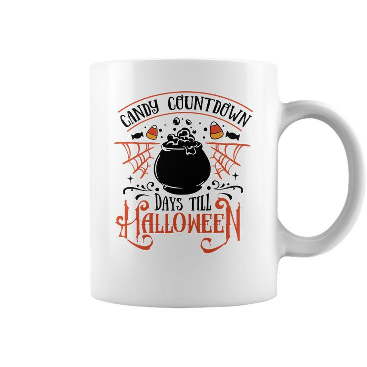 Halloween Candy Countdown Days Till Halloween Orange And Black Coffee Mug