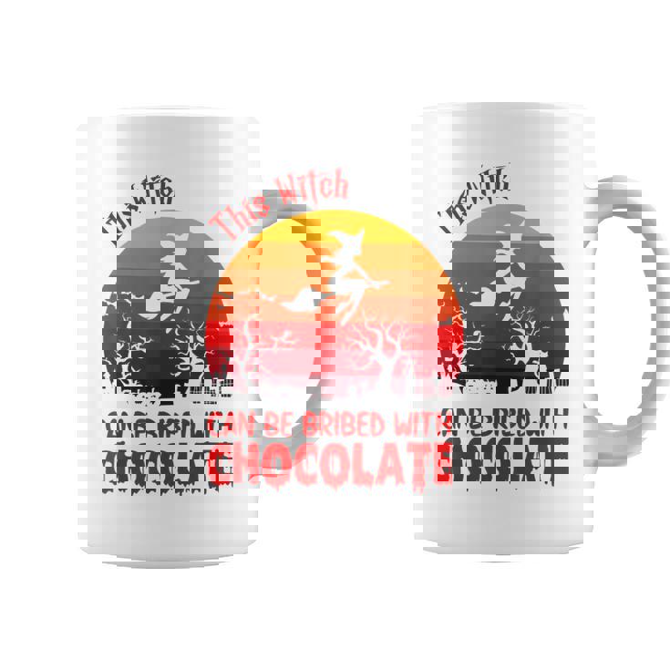 Halloween This Witch Can Be Bribed With Chocolate Retro  Coffee Mug