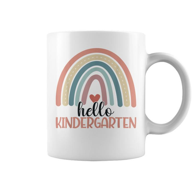 Hello Kindergarten Rainbow Cute Kinder Boho Rainbow Teacher  Coffee Mug