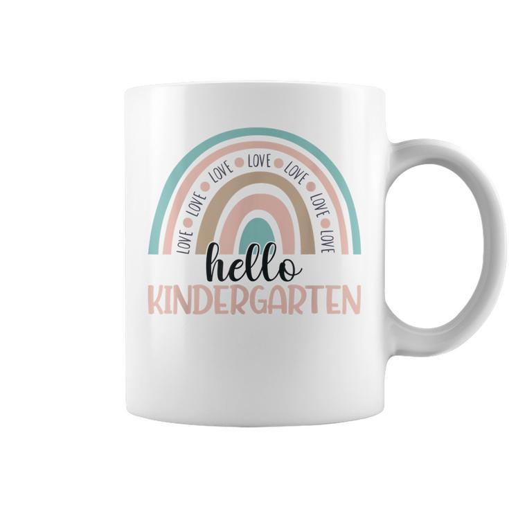 Hello Kindergarten Rainbow Teacher First Day Of School  Coffee Mug