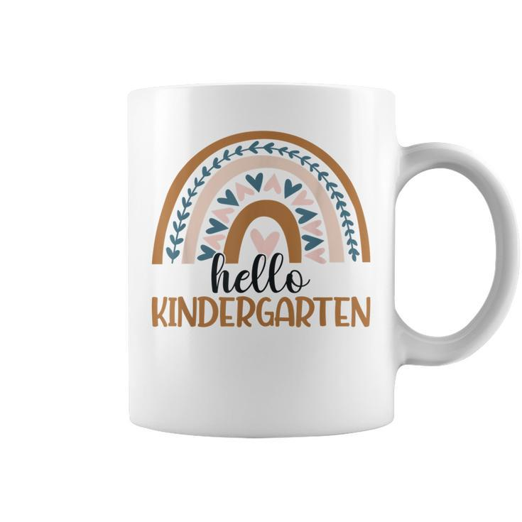 Hello Kindergarten Rainbow Teacher Student Back To School  V2 Coffee Mug