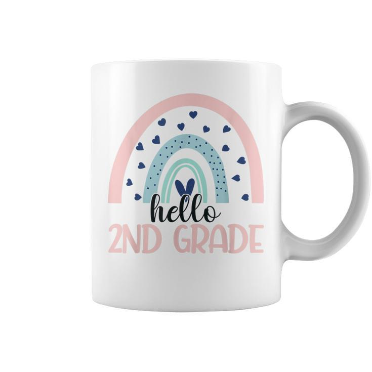 Hello Second Grade Back To School 2Nd Grade Rainbow Teacher  Coffee Mug