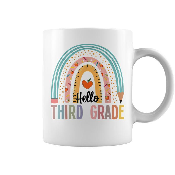 Hello Third Grade Boho Rainbow Teacher Back To School  Coffee Mug