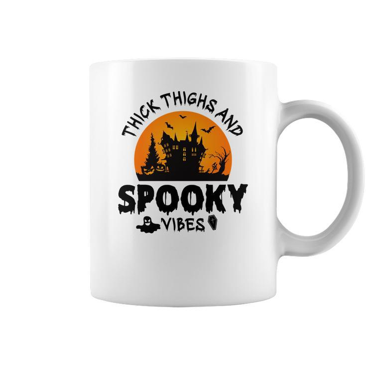House Night Thick Thights And Spooky Vibes Halloween Coffee Mug