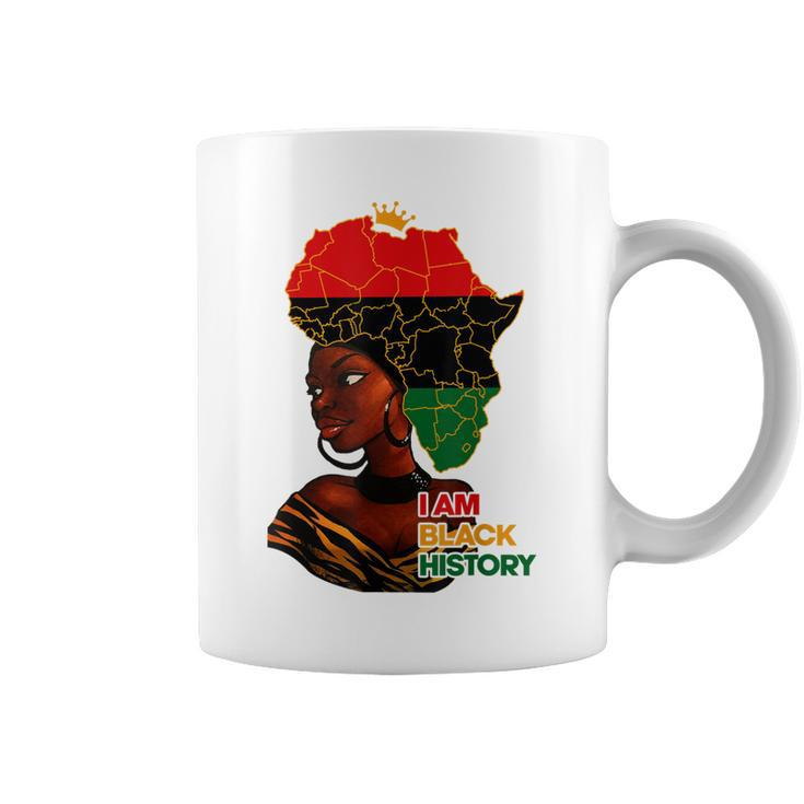 I Am Black History Melanin Pride Africa Map Hair Black Queen  V2 Coffee Mug