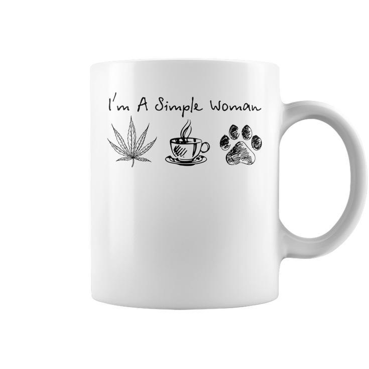 I’M A Simple Woman Weed Coffee Dog Animal Fur Paw Print  Coffee Mug