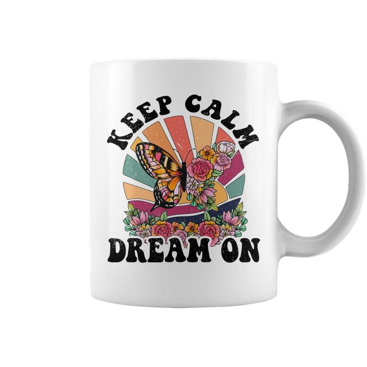 Keep Calm Dream On Vintage Boho Design V2 Coffee Mug