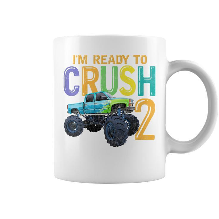 Kids 2 Years Old 2Nd Birthday Monster Truck I Am Ready To Crush 2  Coffee Mug