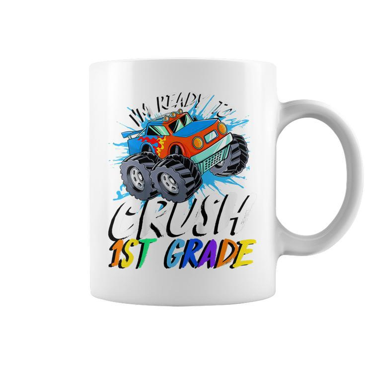 Kids Im Ready To Crush 1St Grade Monster Truck Back To School  Coffee Mug