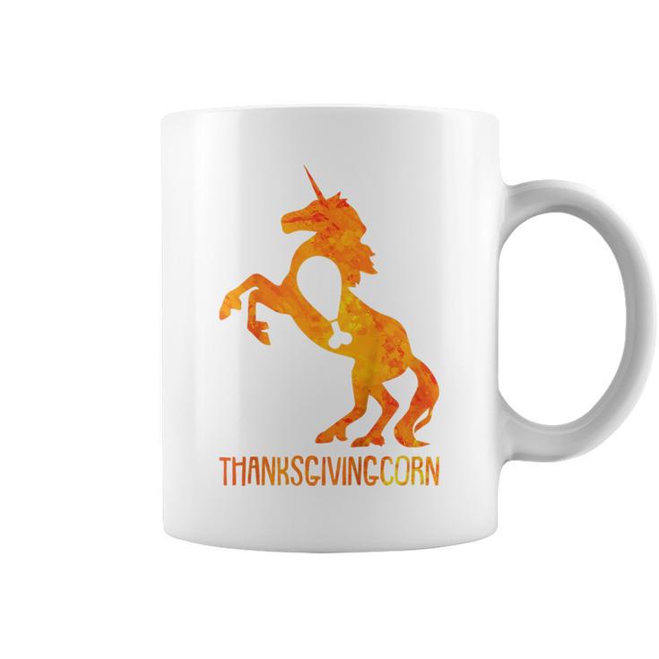 Kids Unicorn Thanksgiving Day Funny Turkey Leg Fall Autumn Coffee Mug