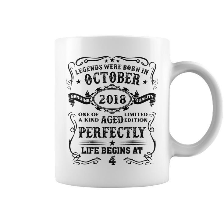 Legends Were Born In October 2018 4 Years Old Gifts Boy Men  Coffee Mug