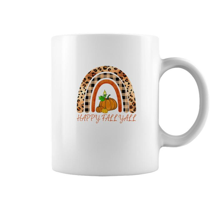 Leopard Rainbow Happy Fall Yall Coffee Mug