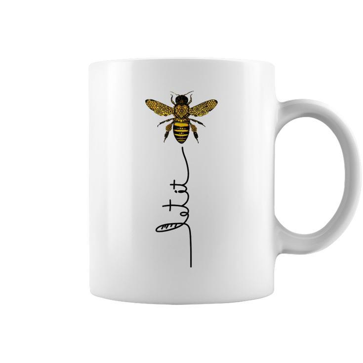 Let It Bee Hand Drawn Sweet Bees Beekeeper Line Art Girl  Coffee Mug