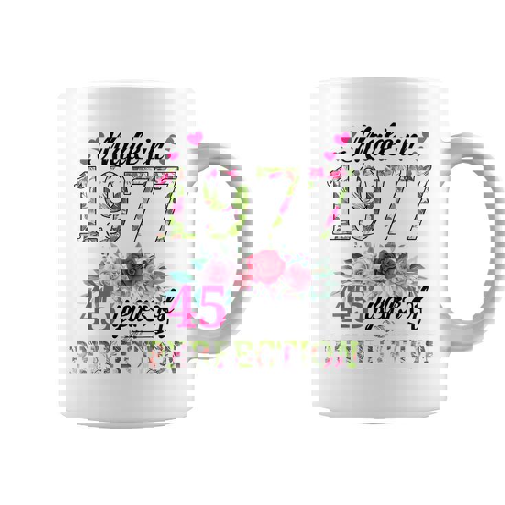 Made In 1977 Floral 45 Year Old 45Th Birthday Gifts Women  Coffee Mug